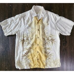 Tommy Bahama Shirt Mens Large Floral Shirt Hawaiian Silk Button Up‎ Aloha Palm